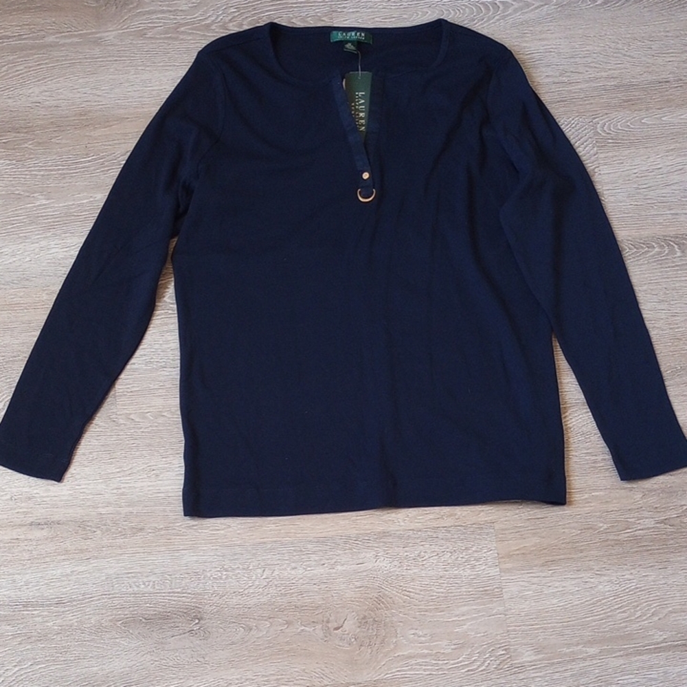 Lauren Ralph Lauren Navy Long Sleeve Tee